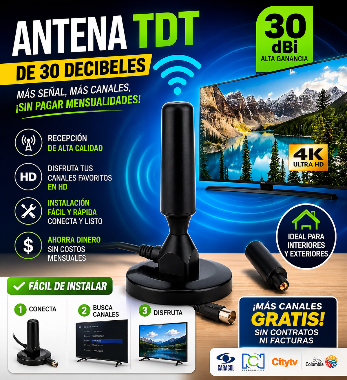 ANTENA TDT DE 30 DECIBELES