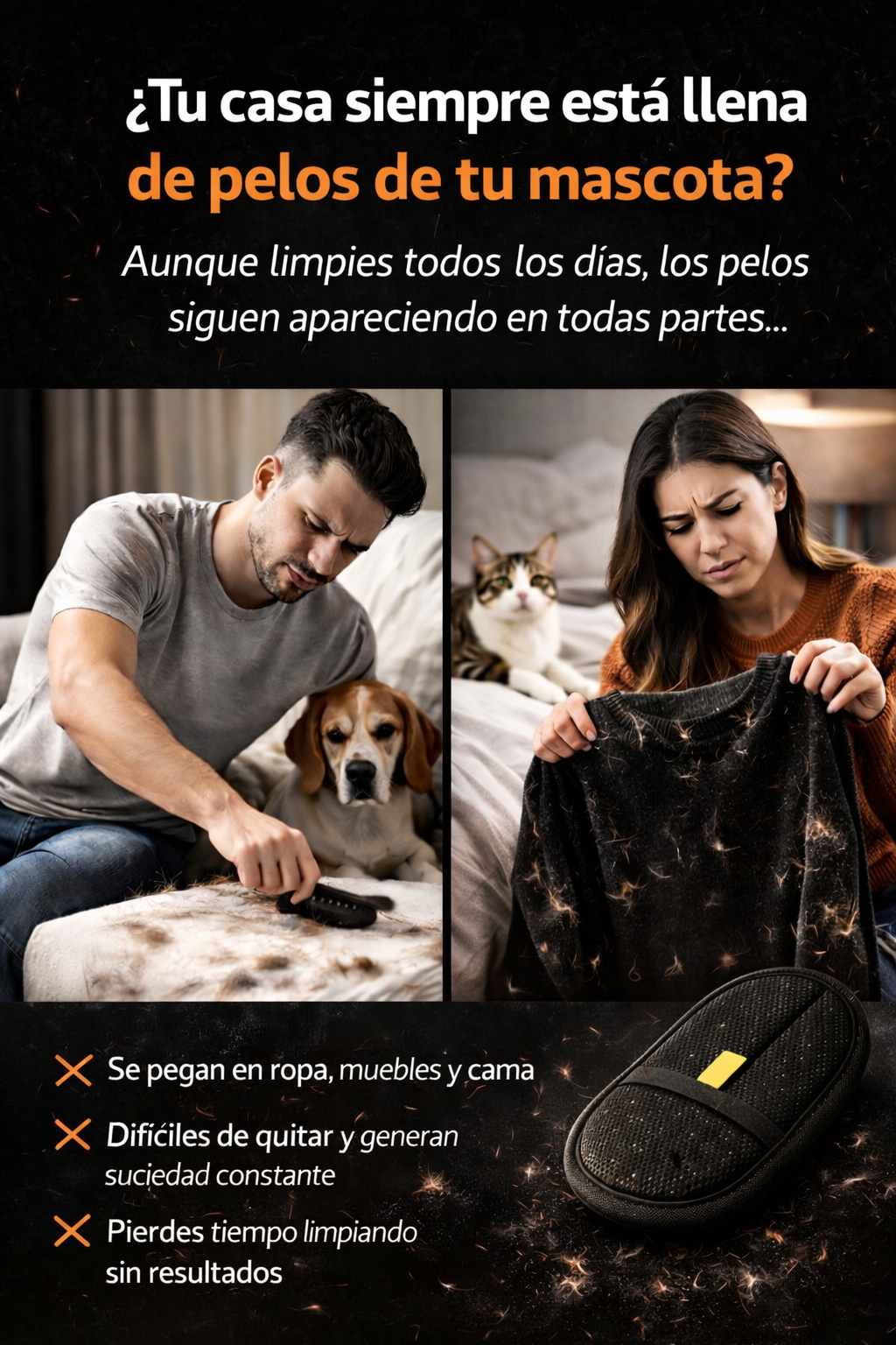 guante Removedor Quita Pelos Mascota Coat Clear