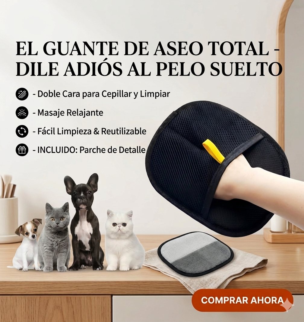 guante Removedor Quita Pelos Mascota Coat Clear